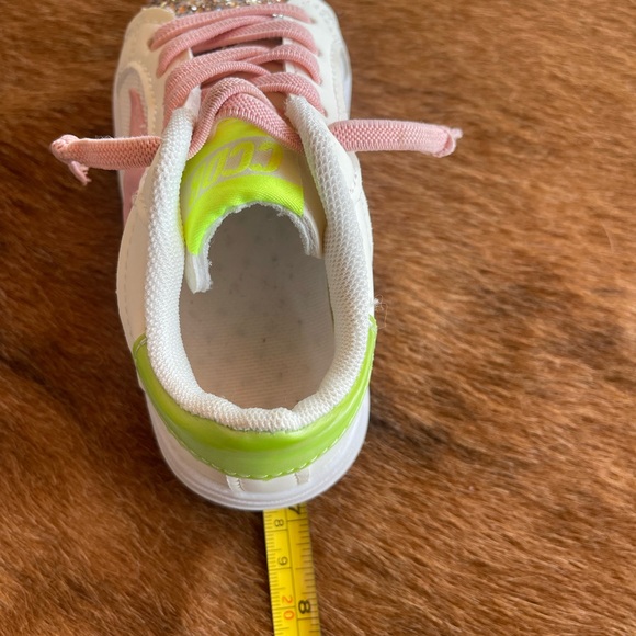 Sparkly White and Pink Kids Sneakers - Picture 7 of 8